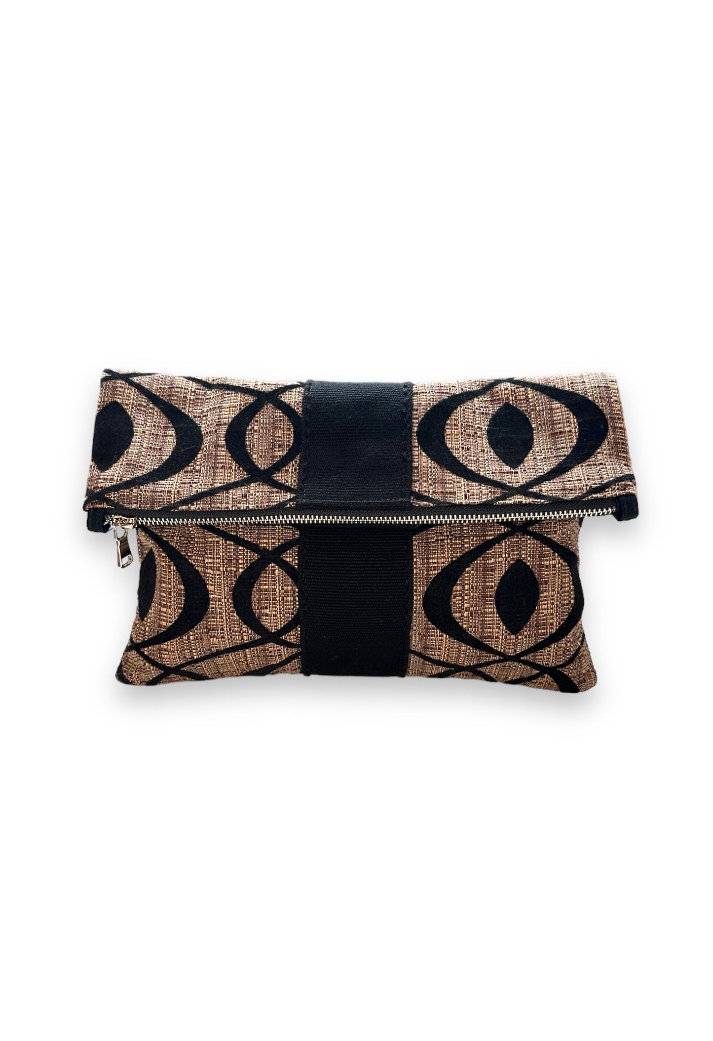 Brown Swirl Tina Foldover Clutch Crossbody Bag
