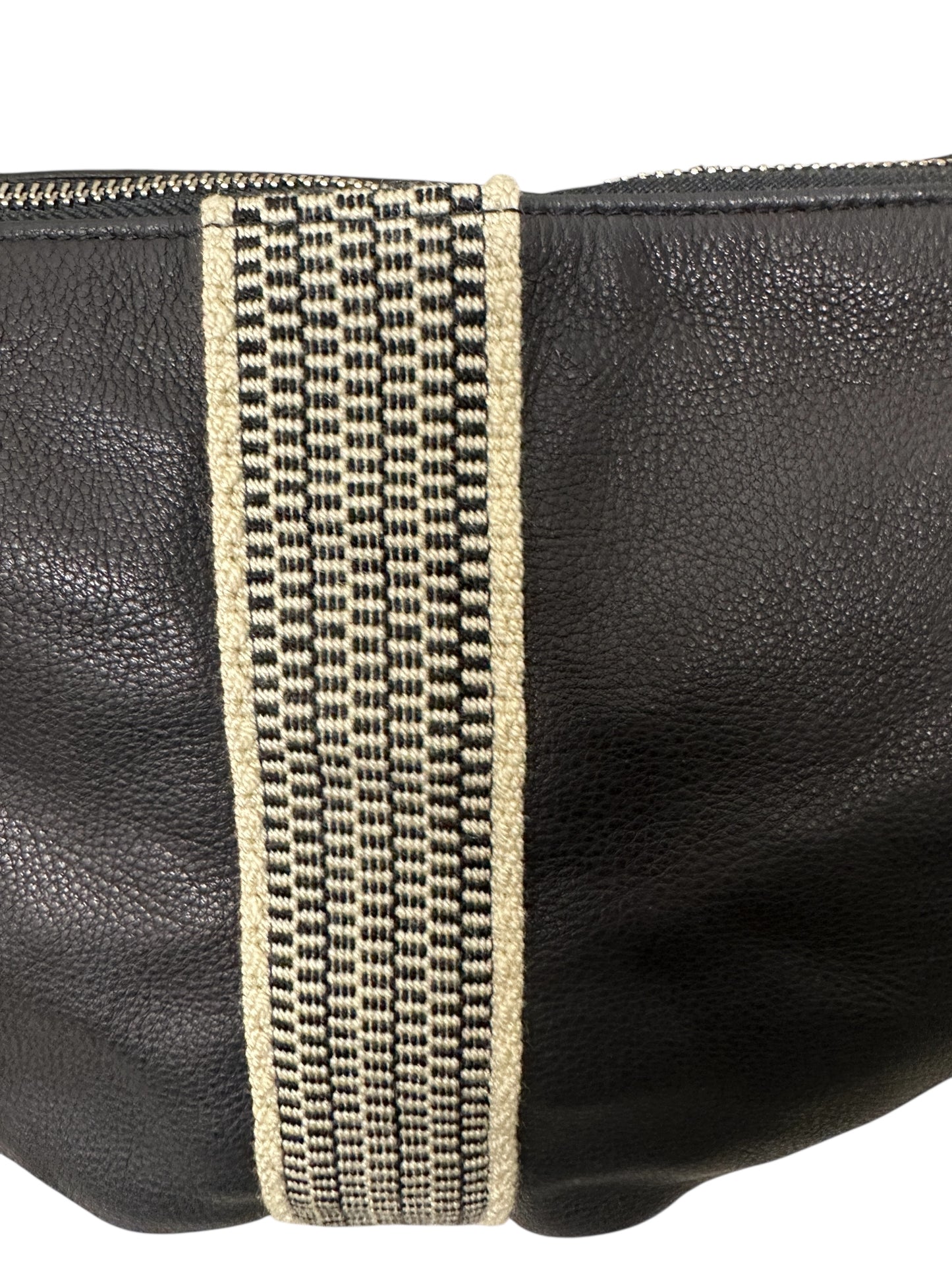 Black Leather Hobo Shoulder Bag