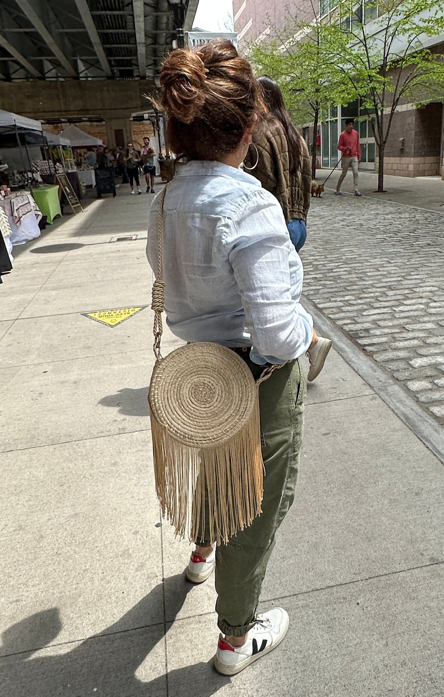 Perfect summer straw bag with fringe.