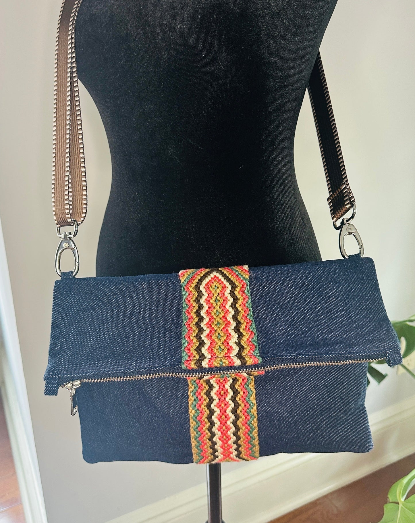 Foldover Crossbody Bag- Versatile Crossbody bag can be worn 3 ways