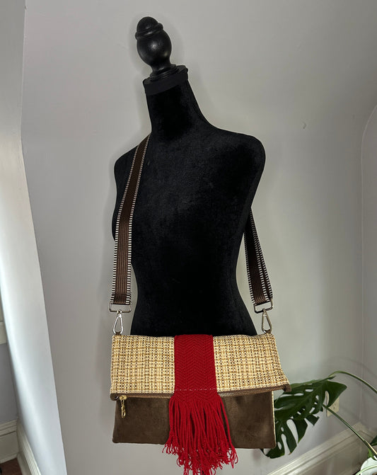 Foldover Crossbody Bag- Versatile Crossbody bag can be worn 3 ways