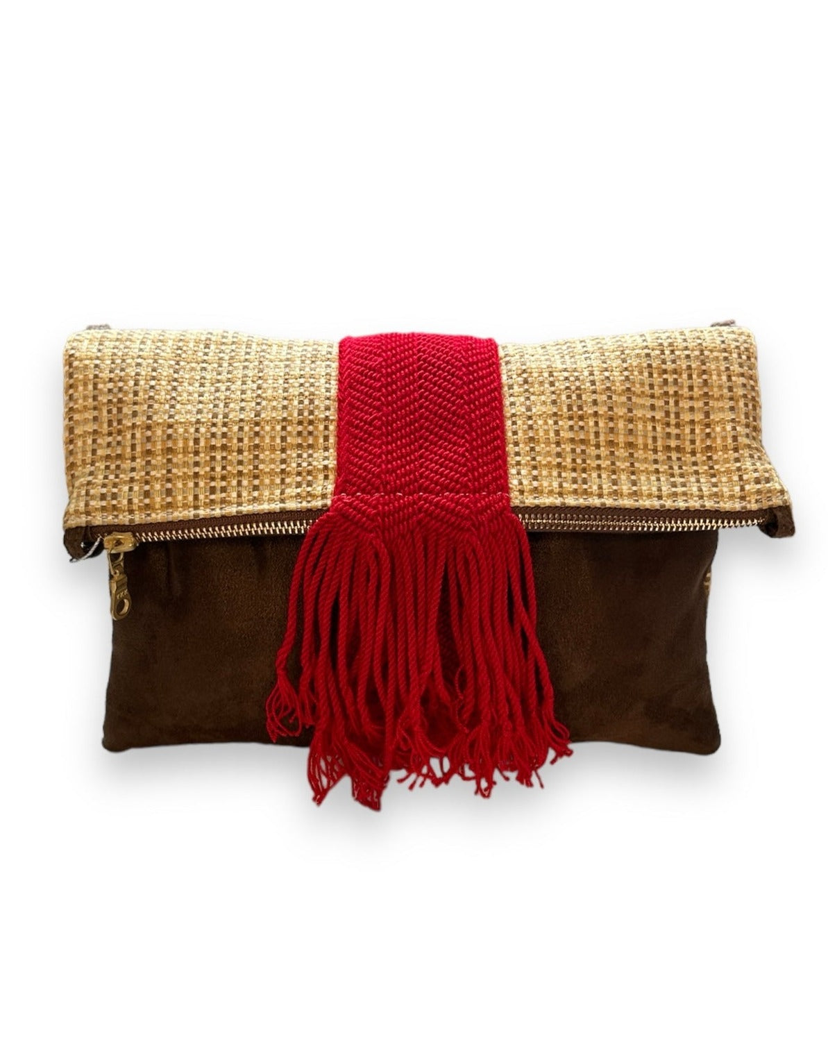Get it all done Foldover clutch bag with tabs.