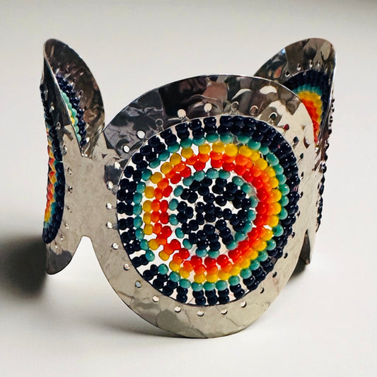 Multicolor beaded cuff braclet