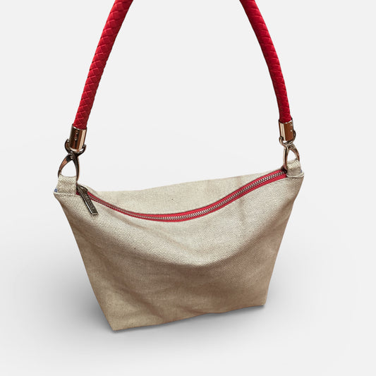Gray Denim Med Angie Shoulder Bag