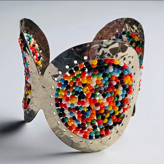 colorful-beaded-metal-cuff-bracelet