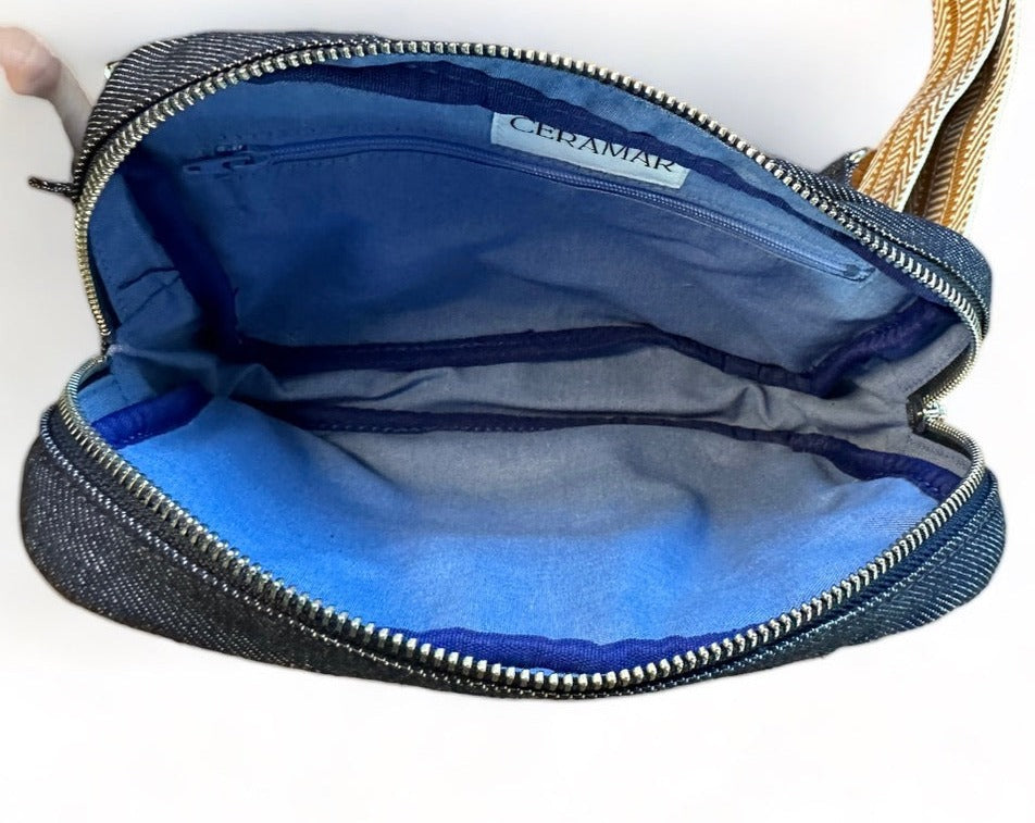 Denim sling crossbody bag, your best travel companion. 