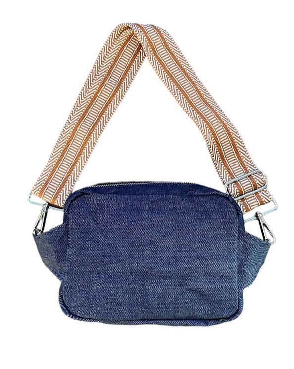 Denim sling crossbody bag, the ultimate travel bag.