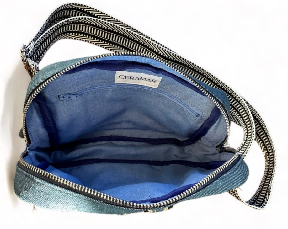 Unisex denim sling crossbody travel bag, the essential bag for your adventures.