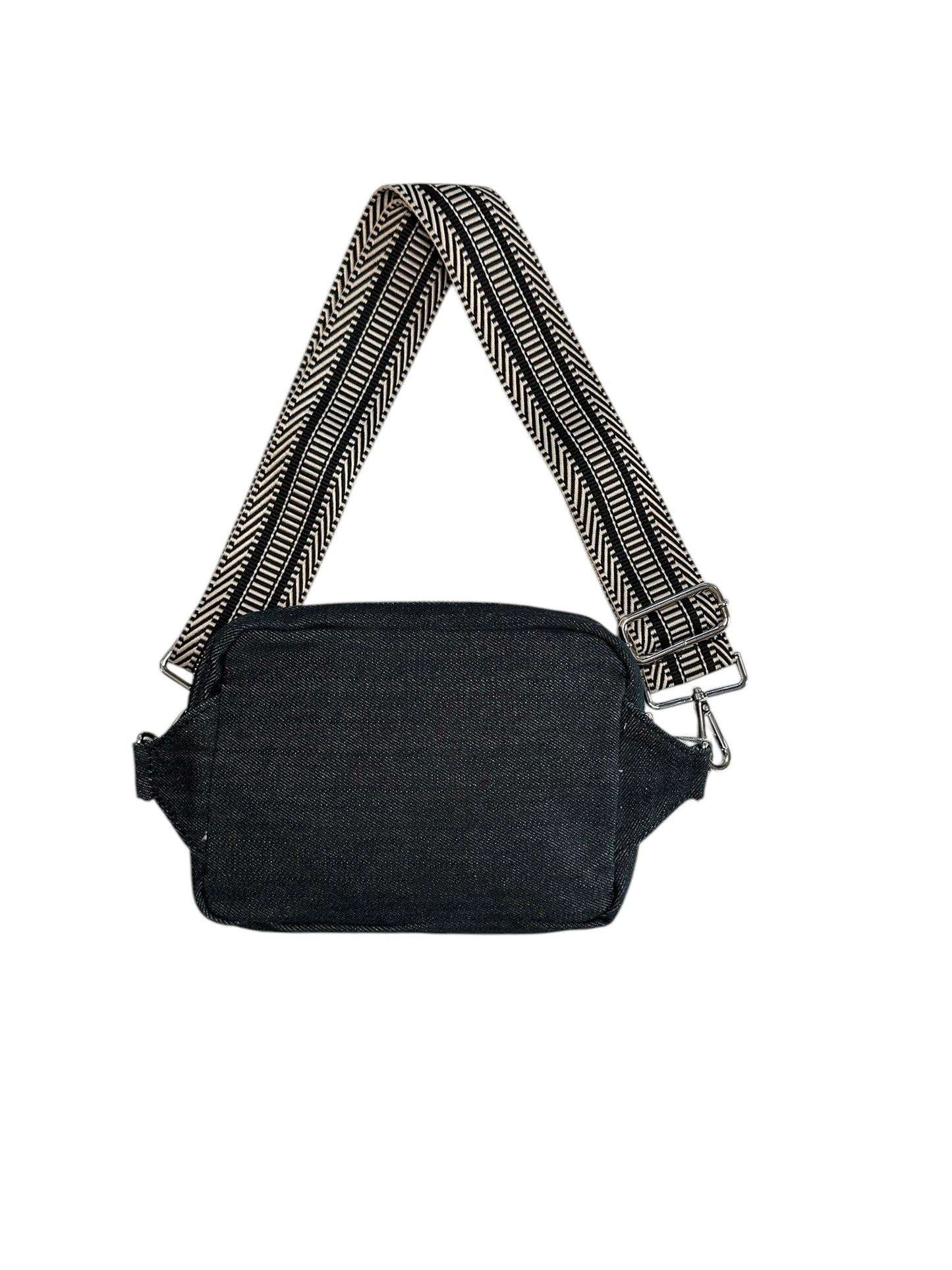 Cream Swirl  and black denim crossbody sling, your most versatile bag. 