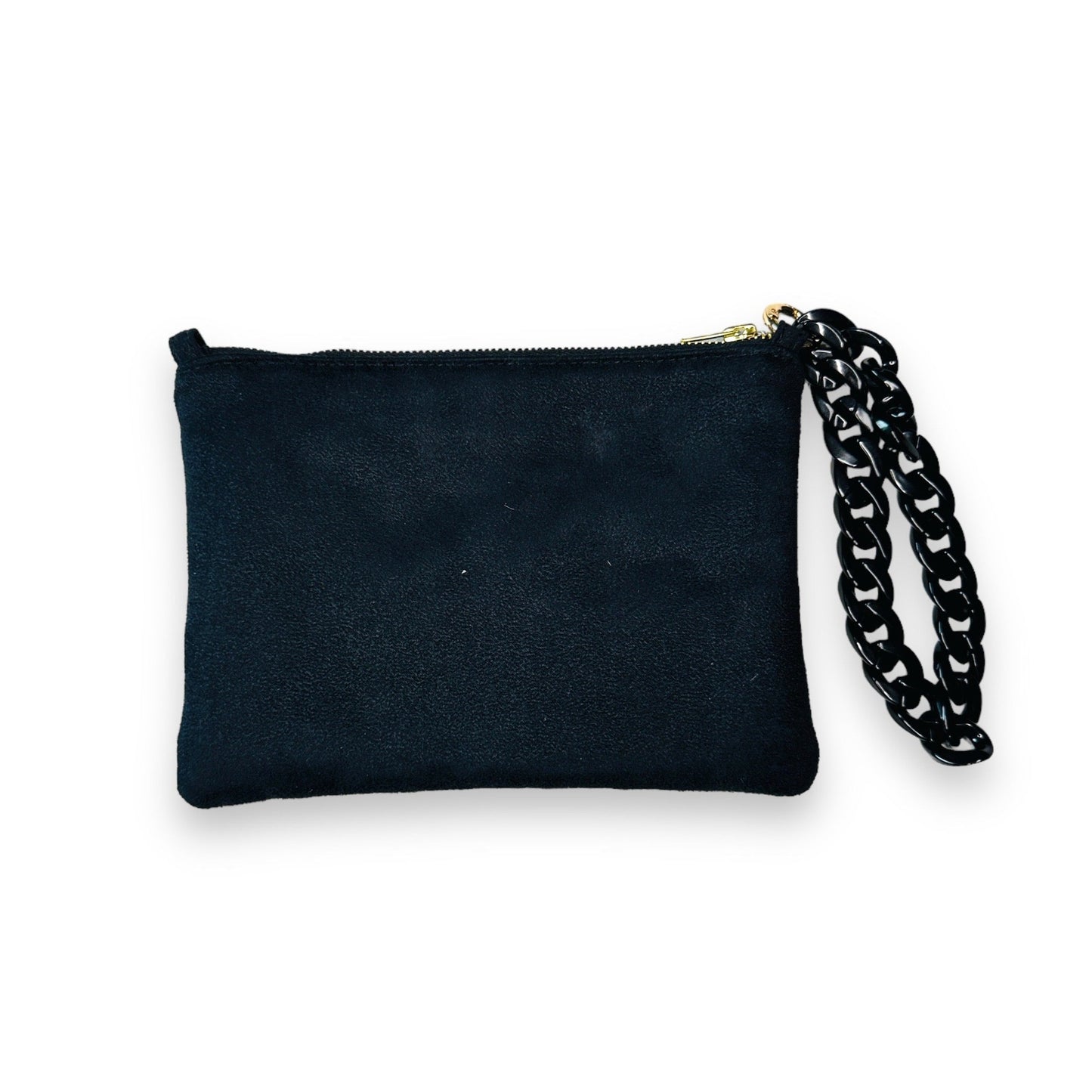 Cream Black Swirl Cosmetic Wristlet Bag