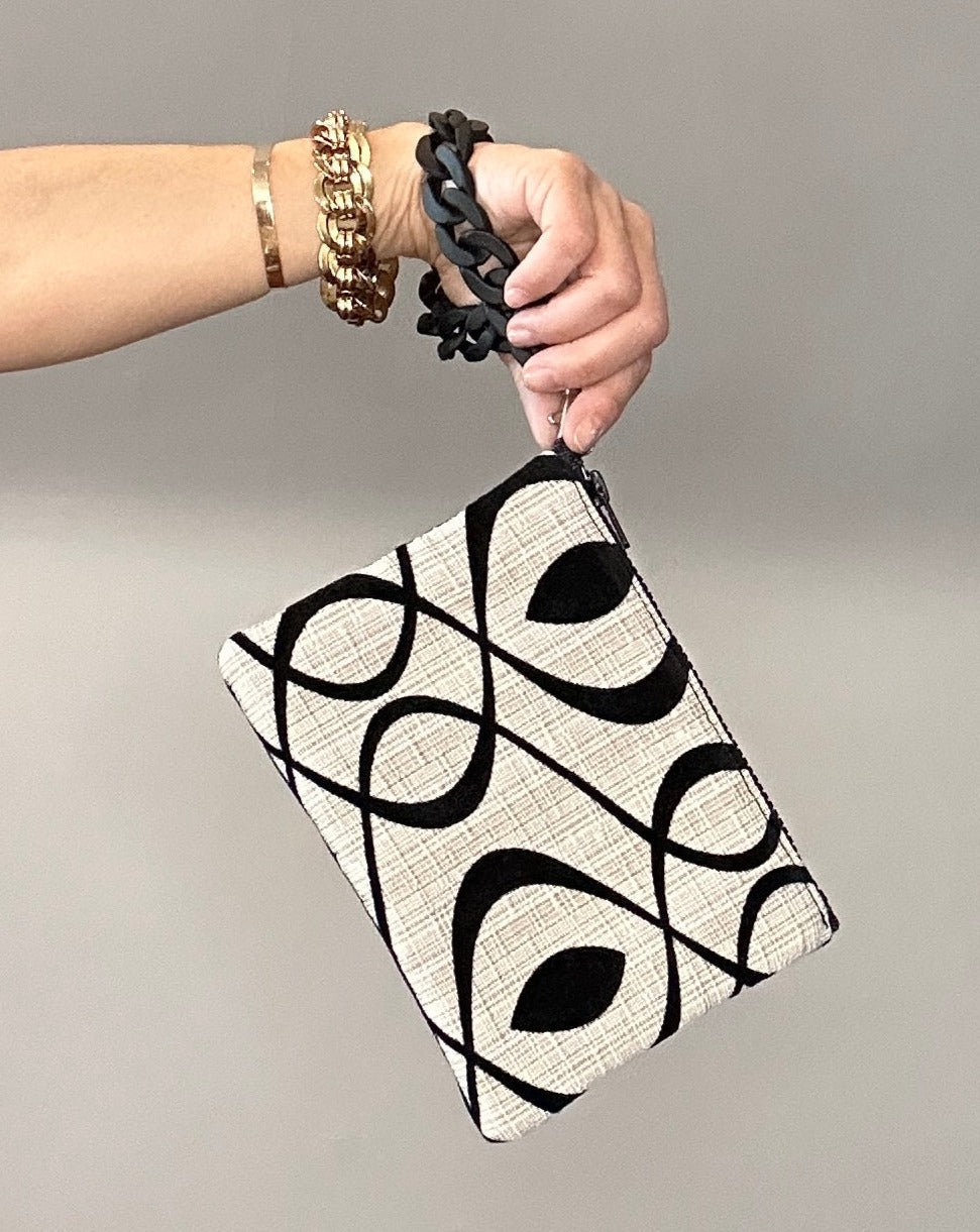 Cream Swirl Wristlet. 