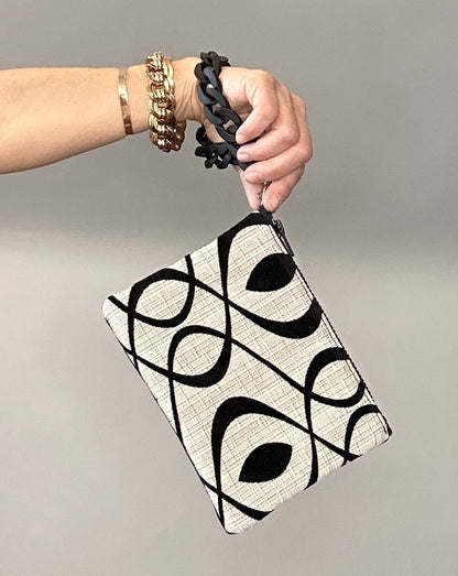 Cream Swirl Wristlet. 