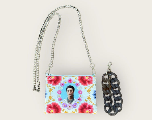 Frida Kahlo pouch with 2 straps.