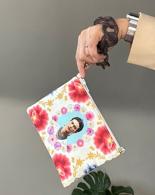 The Friday Kahlo cosmetic wristlet, the perfect accessory!