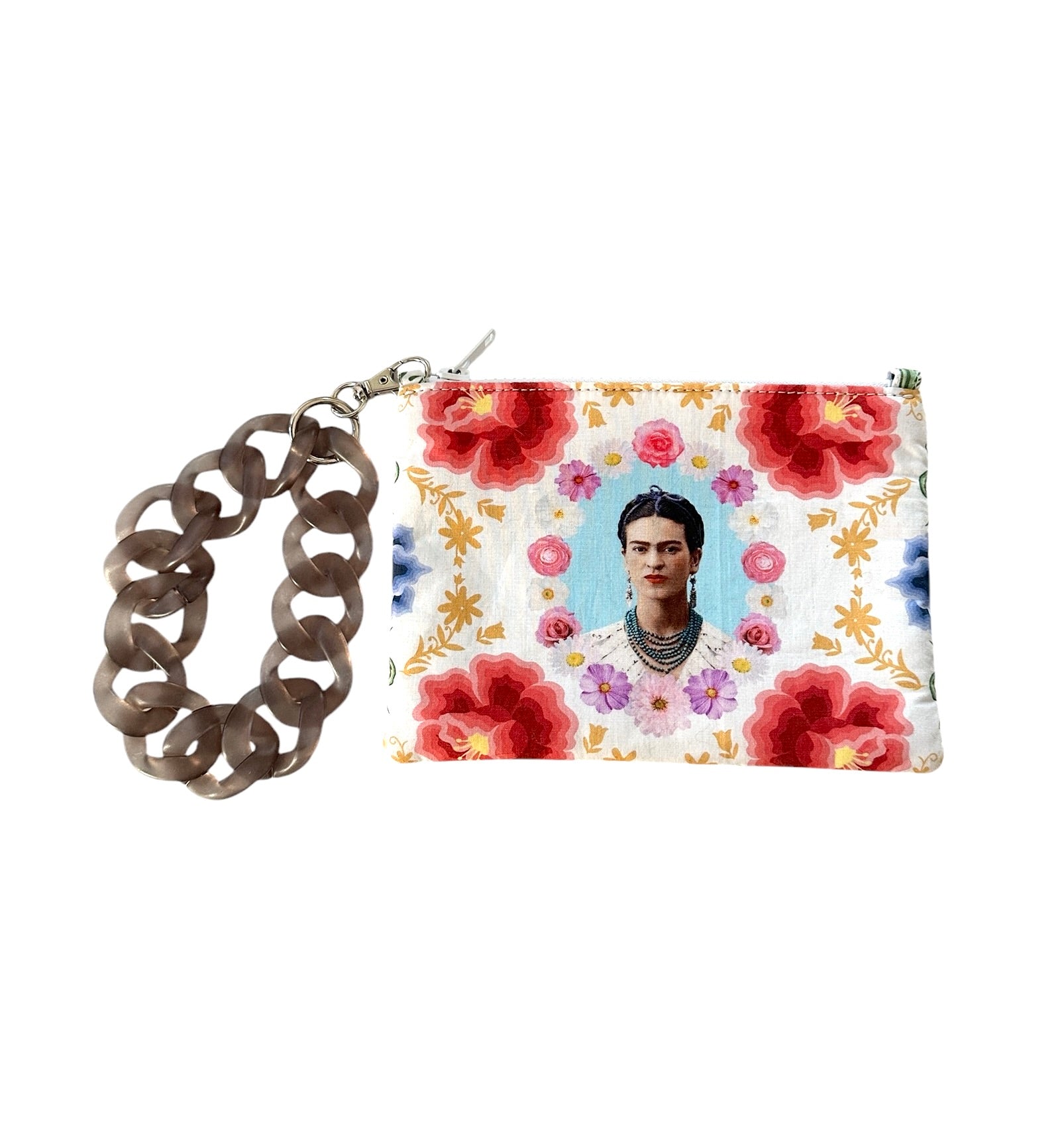 The Frida Kahlo cosmetic wristlet, the perfect accessory!