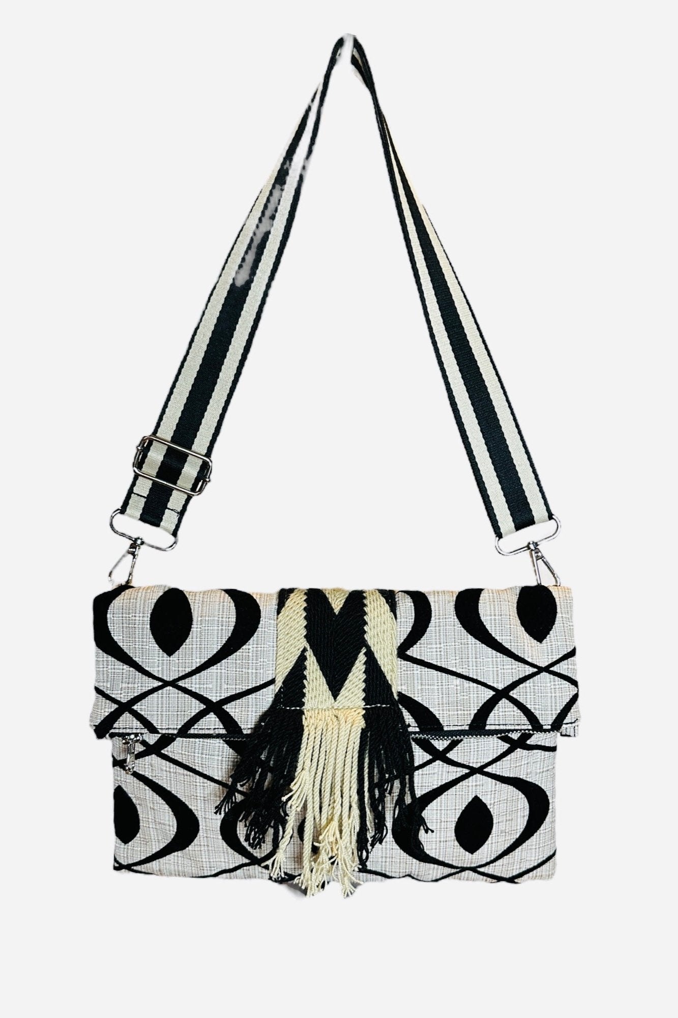 Cream Swirl Tina Foldover Clutch Crossbody Bag