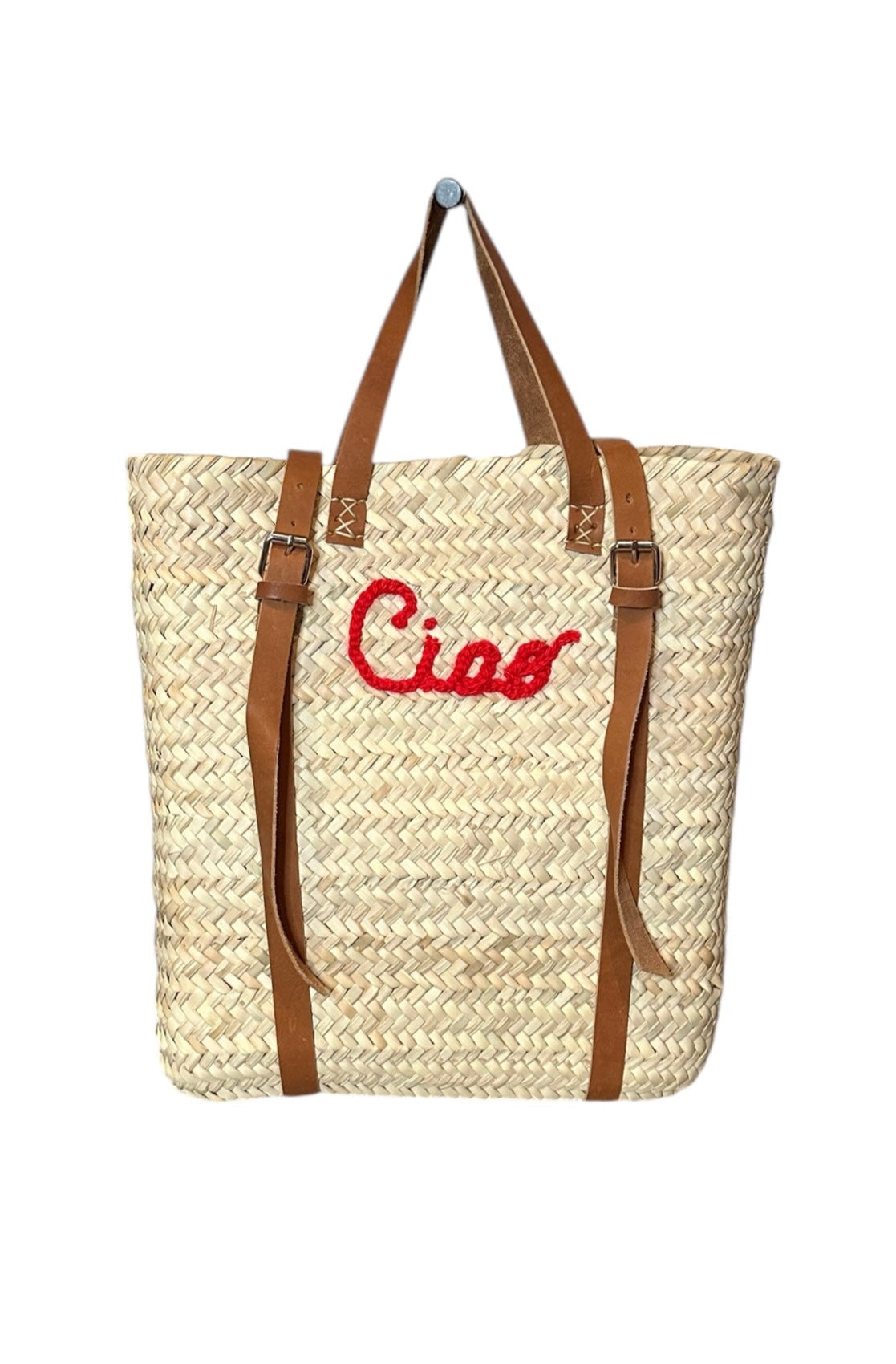 Ciao Straw Backpack Tote