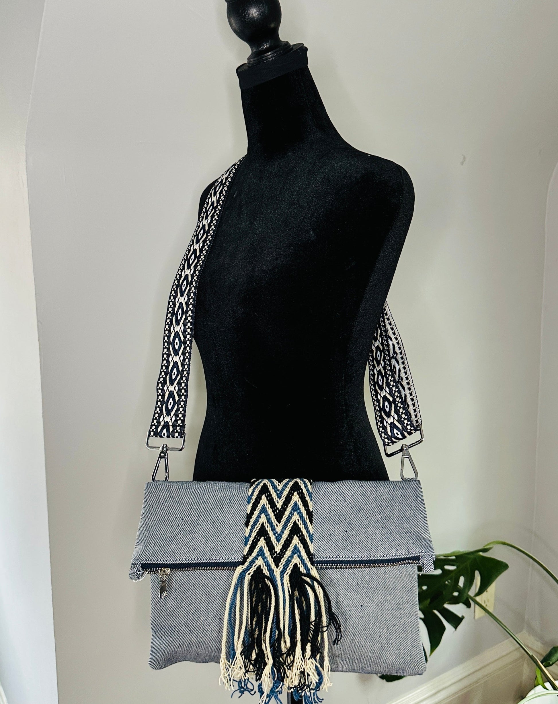 Foldover Crossbody Bag- Versatile Crossbody bag can be worn 3 ways