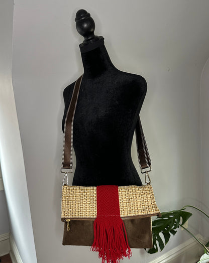 Foldover Crossbody Bag- Versatile Crossbody bag can be worn 3 ways