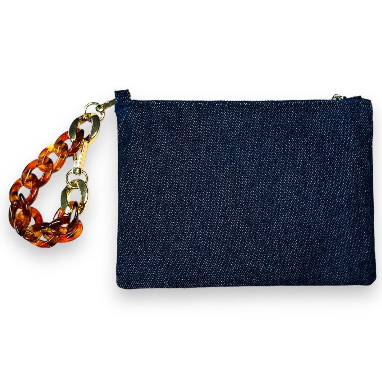 Multi Color Stripe Weave Cosmetic Wristlet Bag