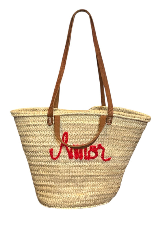 One of a kind straw tote, perfect for a summer day!