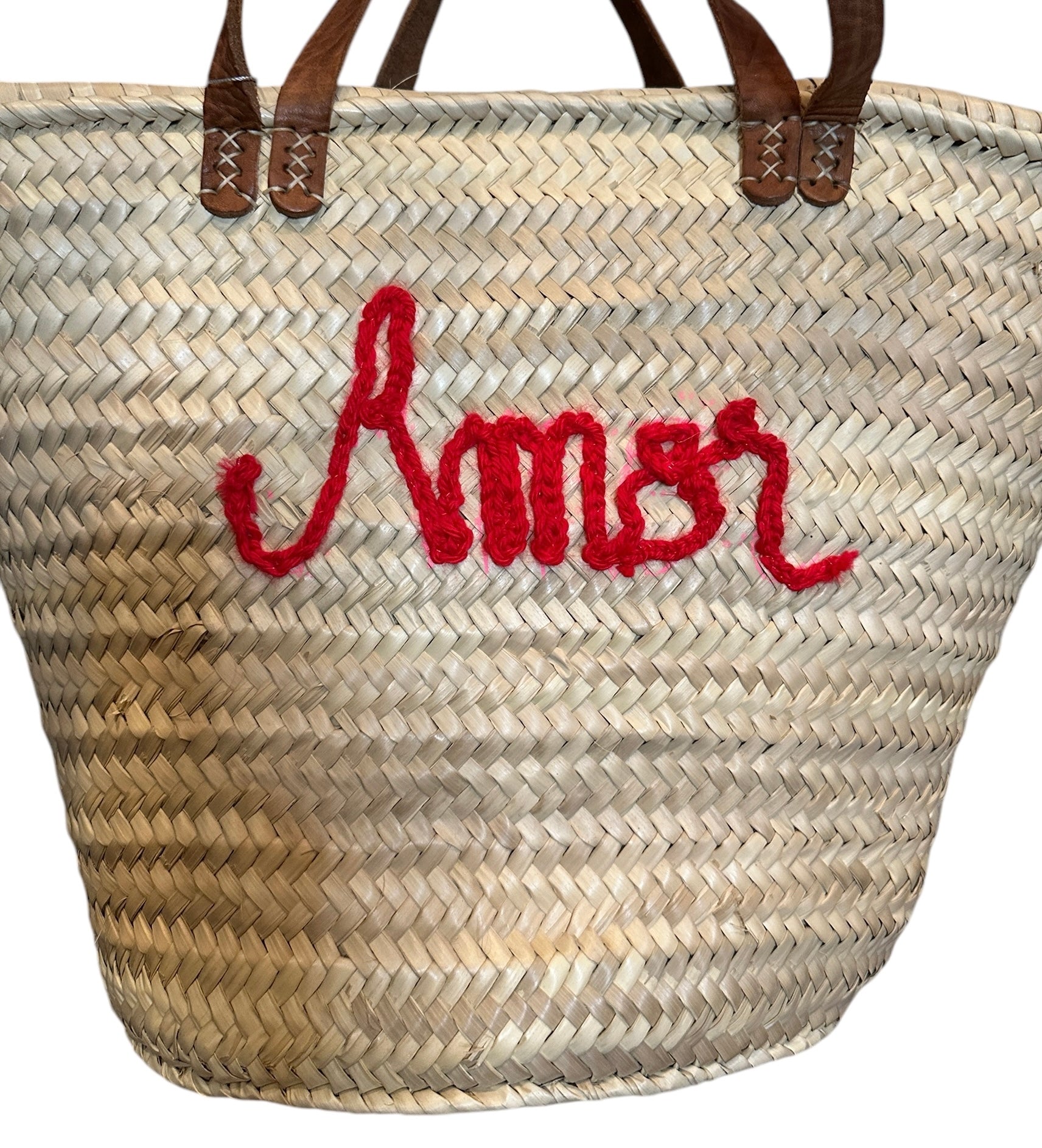 One of a kind straw tote, perfect for a summer day!