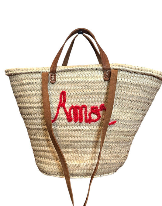 One of a kind straw tote, perfect for a summer day!