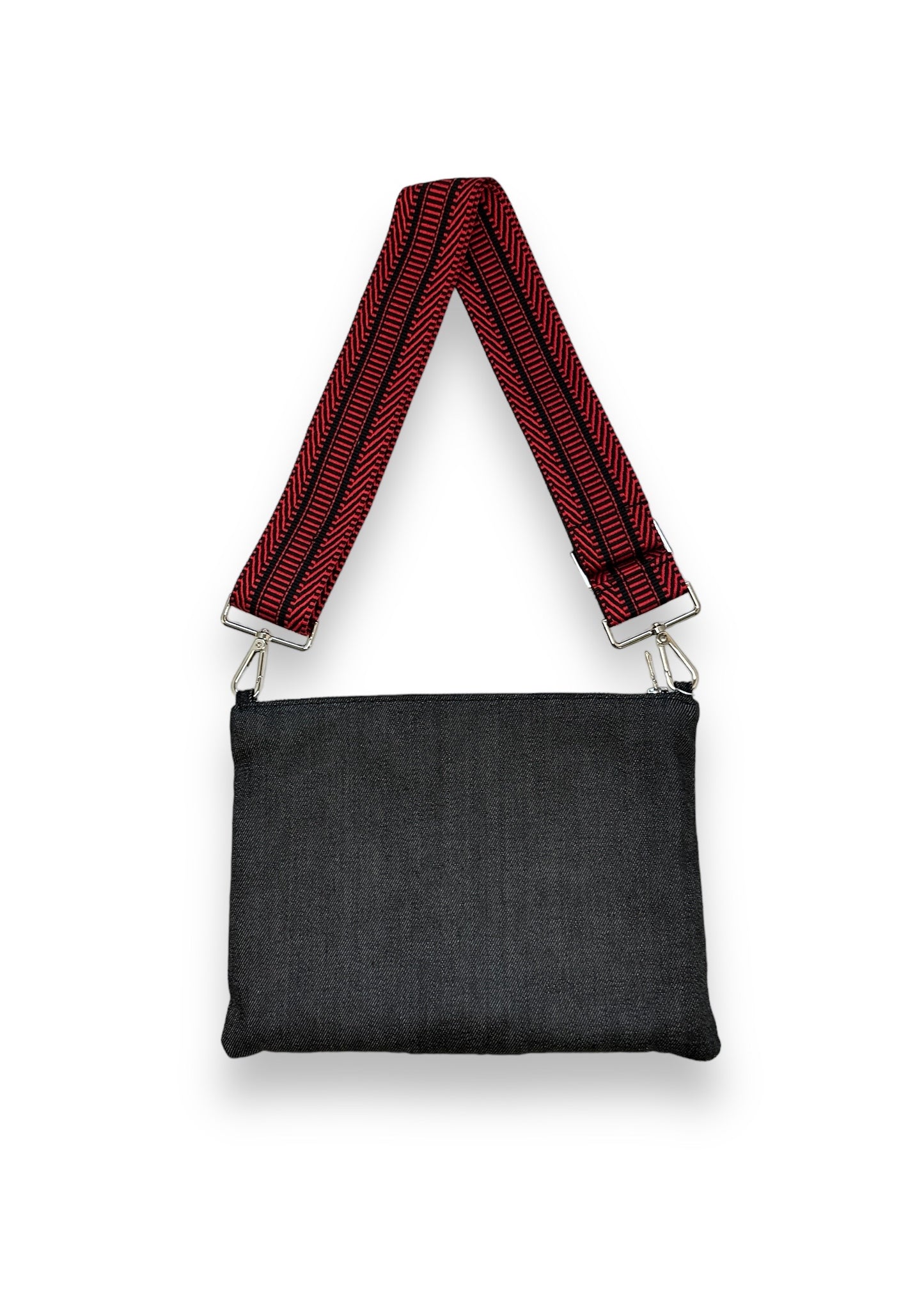 Black Leather Mina Clutch/ Crossbody Bag