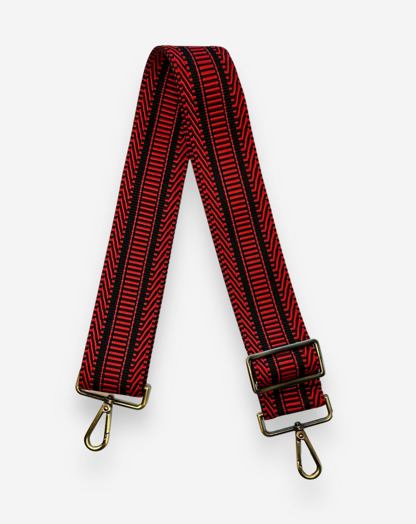 Adjustable Guitar style webbing crossbody strap. 