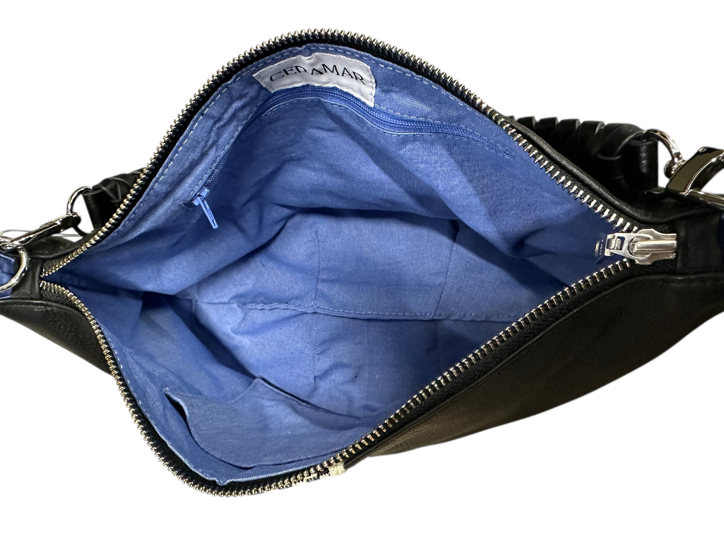 Black Leather Hobo Shoulder Bag