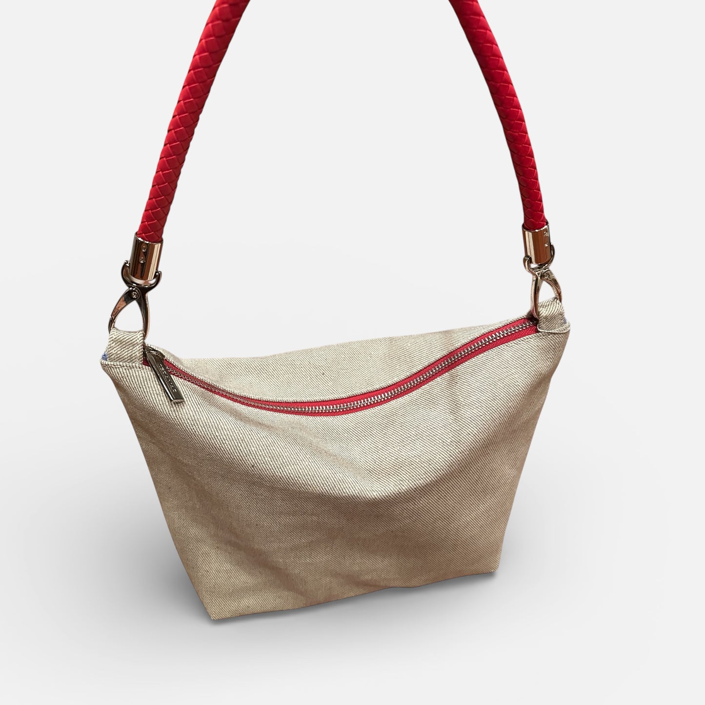 Gray Denim Med Angie Shoulder Bag