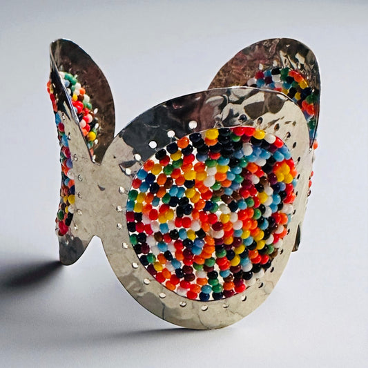colorful-beaded-metal-cuff-bracelet