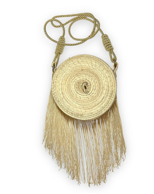 Perfect summer straw bag with fringe. 